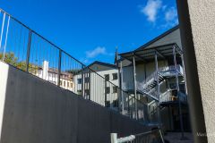 Baufortschritt am Schulneubau Mariazell, Schulhof hinten - Foto: Mariazell Online