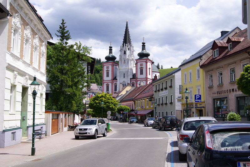 Basilika Mariazell - Blick von der Grazerstraße Basilika Mariazell - Blick von der Grazerstraße
