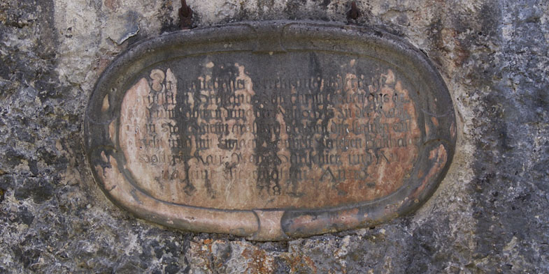 Ursprungfelsen - Inschrift