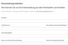 Veranstaltung mitteilen Veranstaltung mitteilen