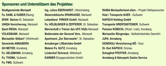 Sponsoren und Unterstützern des Projektes