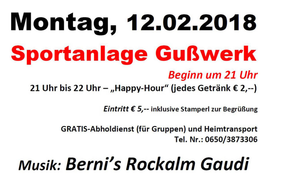 Plakat: zVg. SC Gußwerk Plakat: zVg. SC Gußwerk