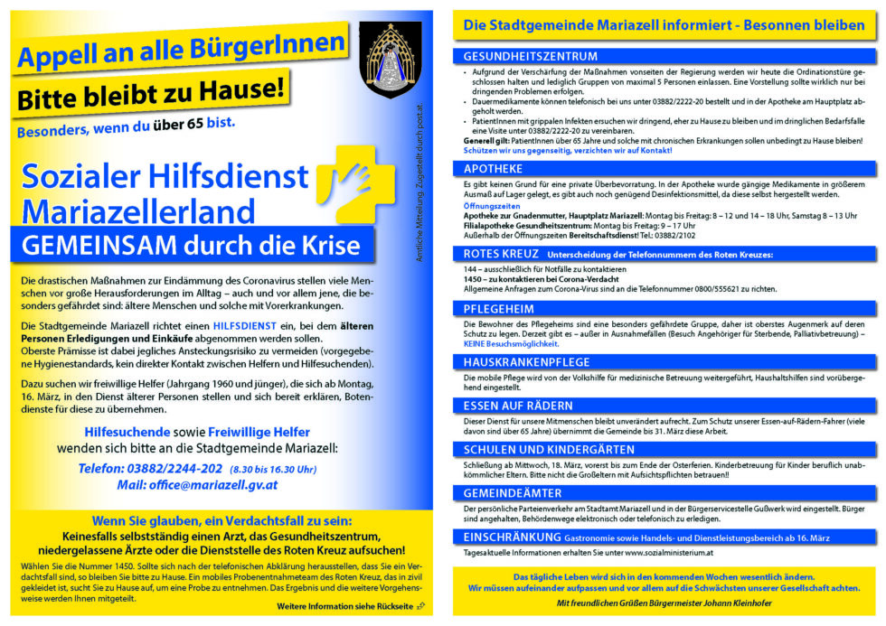 Postwurf - zur Vergrößerung bitte anklicken