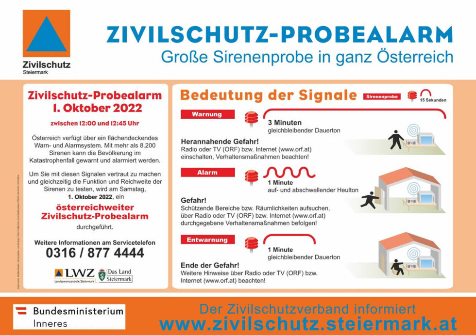Zivilschutz-Probealarm - Foto: Zivilschutzverband Steiermark