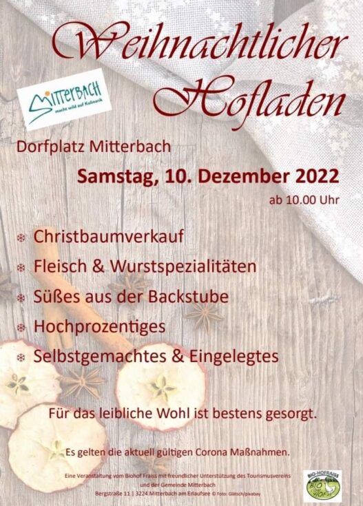 Weihnachtlicher Hofladen - Foto: Biohof Fraiss