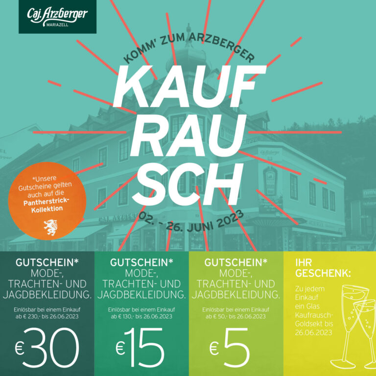 Kaufrausch 2023 beim Arzberger Mariazell Online