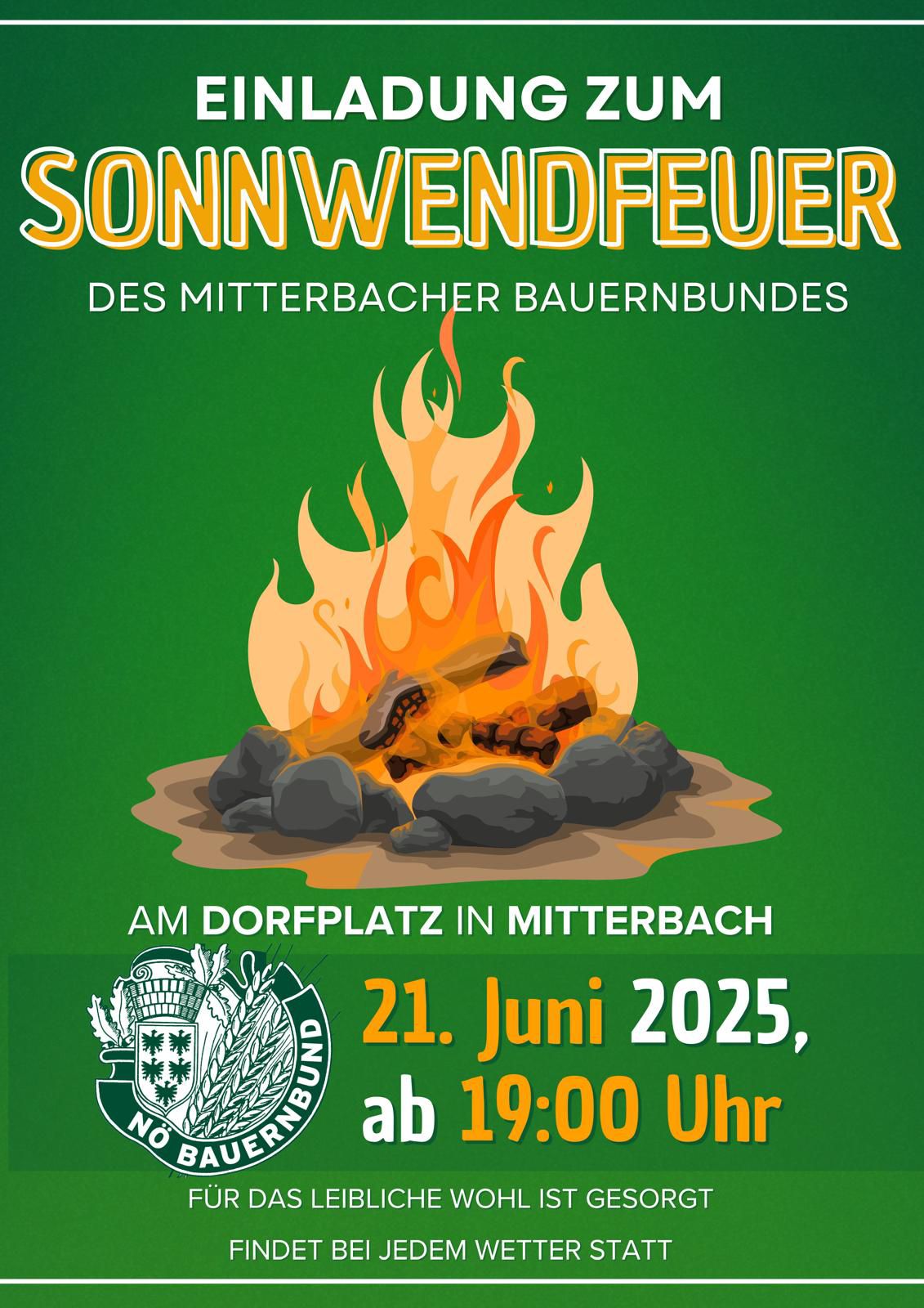 Sonnwendfeuer - Sujet: Bauernbund Mitterbach
