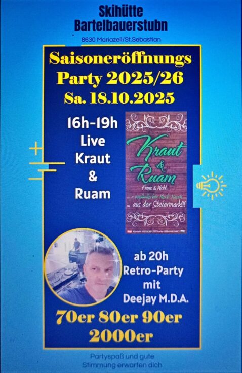 Saisoneröffnungsparty - Sujet: Facebook