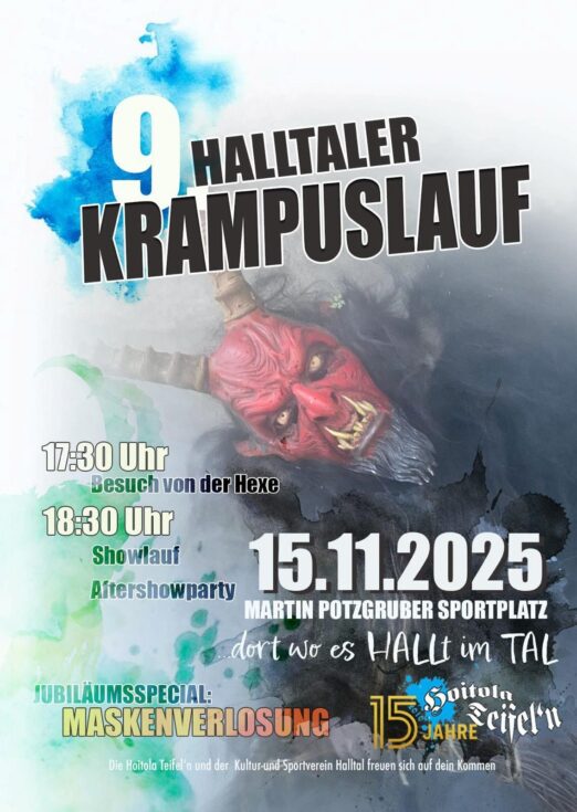 9 Halltaler Krampuslauf - Plakat: Kultur-und Sportverein Halltal