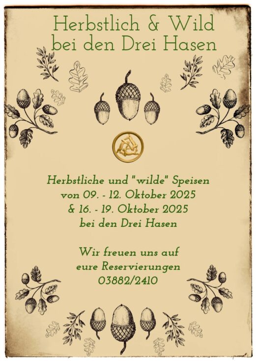 Herbstlich & Wild bei den drei Hasen - Plakat: Drei Hasen