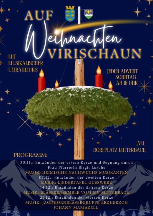 Plakat "Auf Weihnachten virischaun" - Facebook