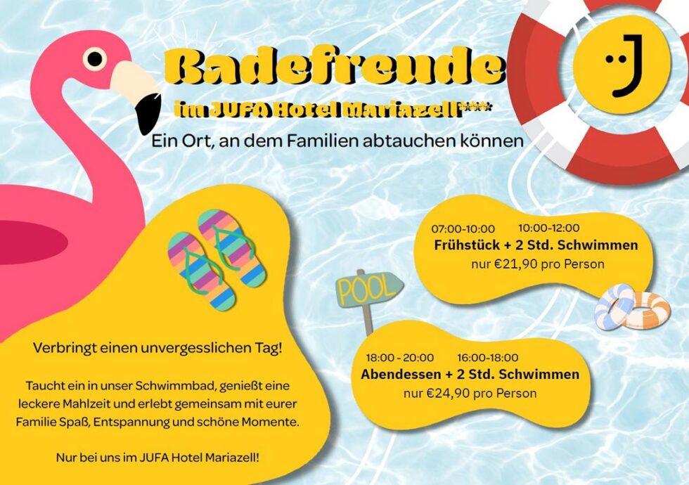 Plakat Badespaß im Jufa Mariazell