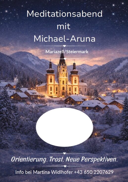 Plakat Meditationsabend mit Michael-Aruna