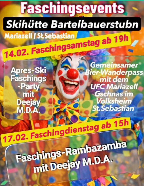 Faschingsevents Skihütte Bartelbauerstubn