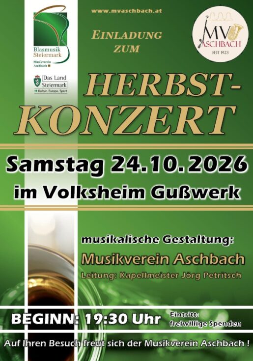 Plakat Herbstkonzert MV Aschbach