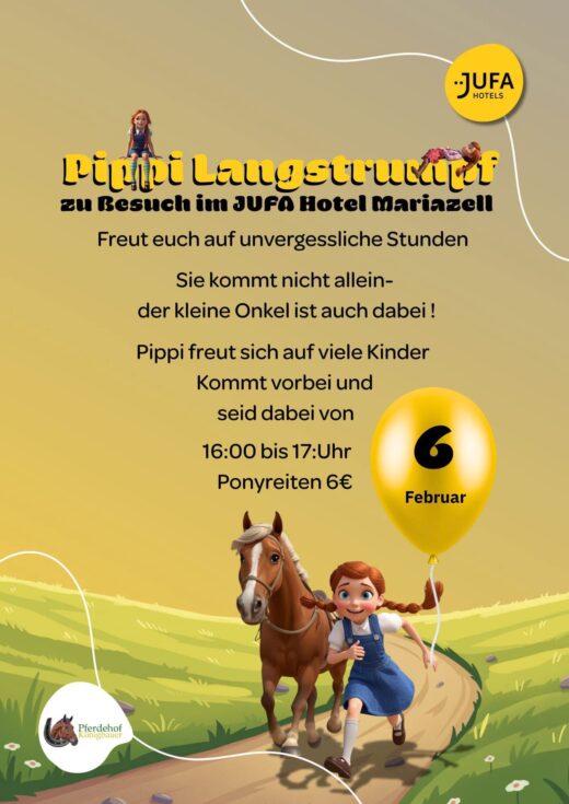 Pippi Langstrumpf zu Besuch im JUFA Hotel Mariazell