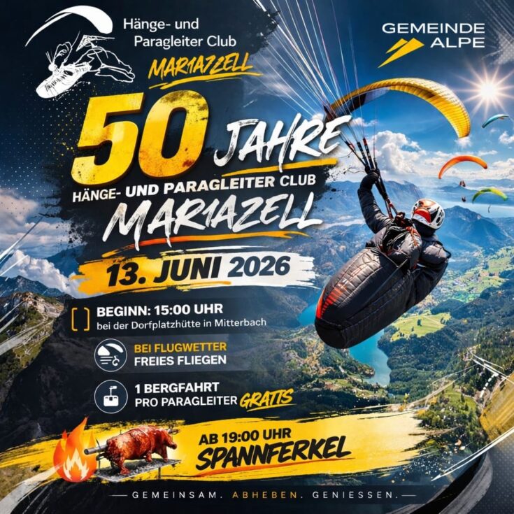 Plakat 50 Jahre Hänge- und Paragleiter Club