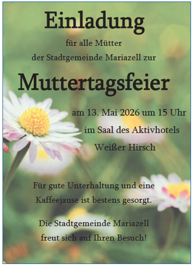 Muttertagsfeier - Foto: Stadtgemeinde Mariazell