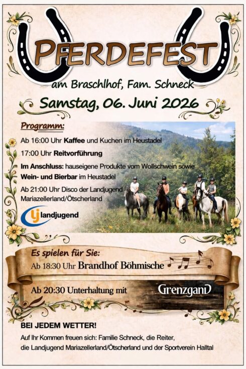 Plakat Pferdefest am Braschlhof