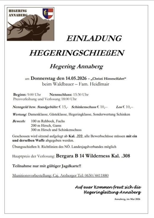 Hegeringschießen - Hegering Annaberg