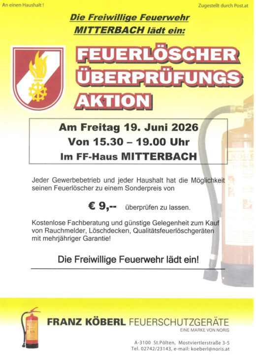 Feuerlöscherüberprüfung - FF Mitterbach