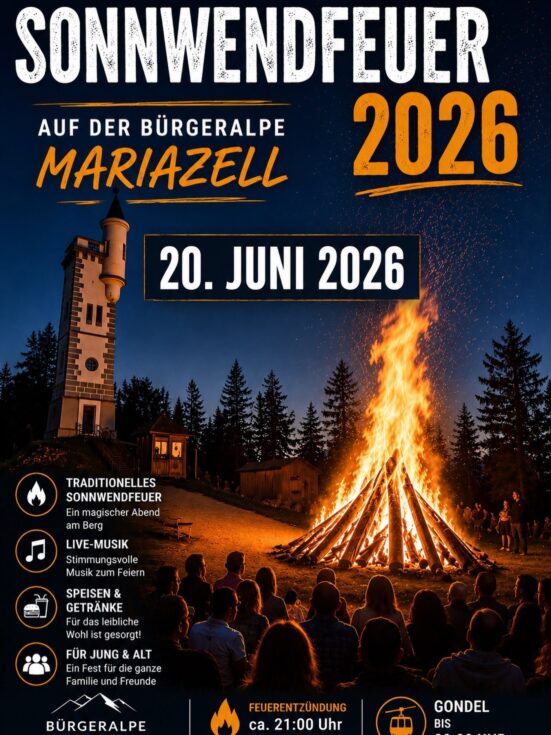 Sonnwendfeuer auf der Bürgeralpe
