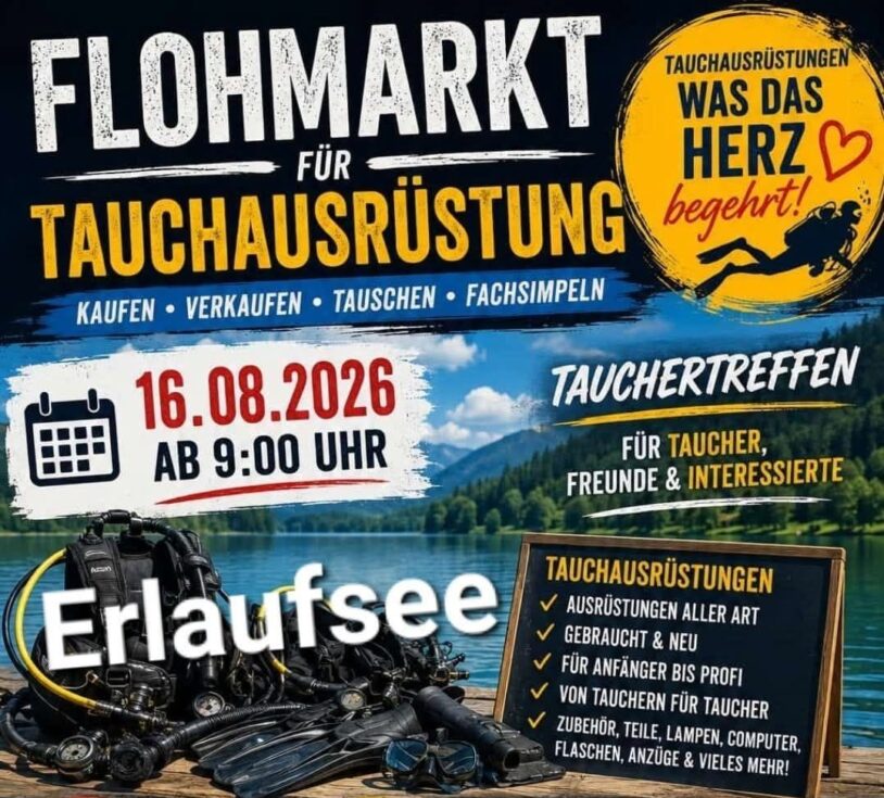 Plakat Flohmarkt für Tauchausrüstung
