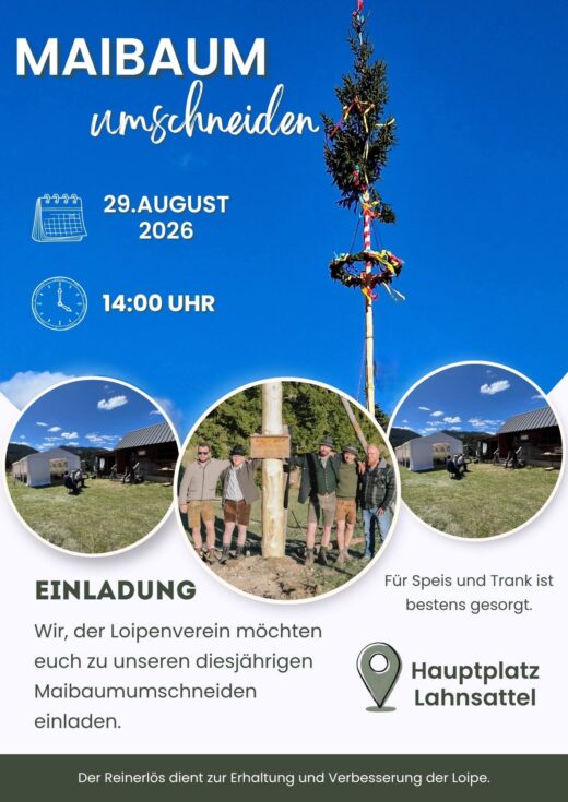 Plakat Maibaumumschneiden 2026 - Loipenverein Lahnsattel