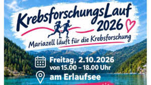 Plakat Krebsforschungslauf 2026 am Erlaufsee