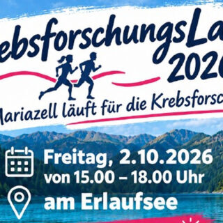 Plakat Krebsforschungslauf 2026 am Erlaufsee