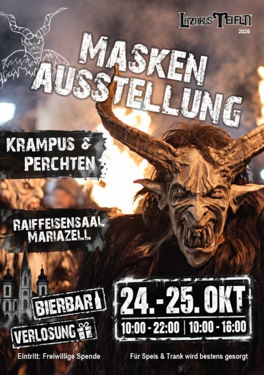 Maskenausstellung im Raiffeisensaal - Lazarus Teifln Mariazell