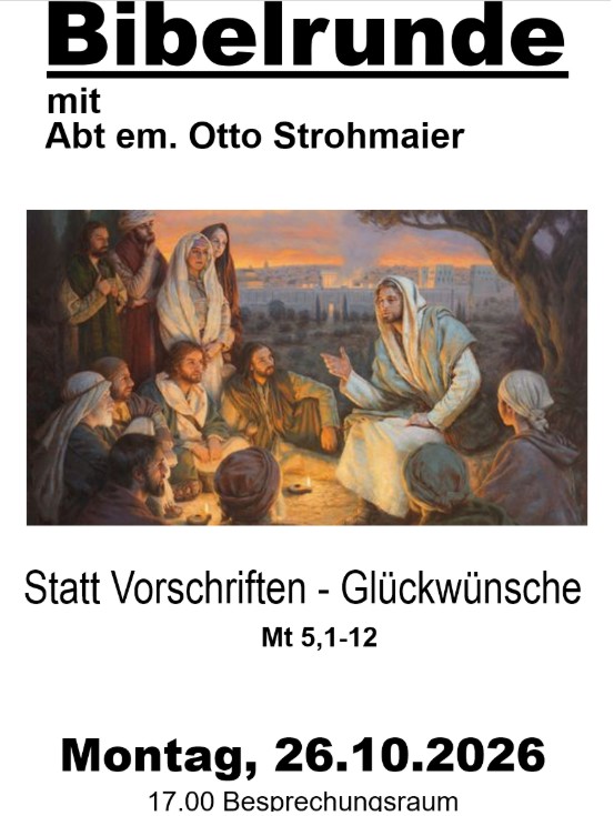 Bibelrunde mit Abt em. Otto Strohmaier am 26.10.2026