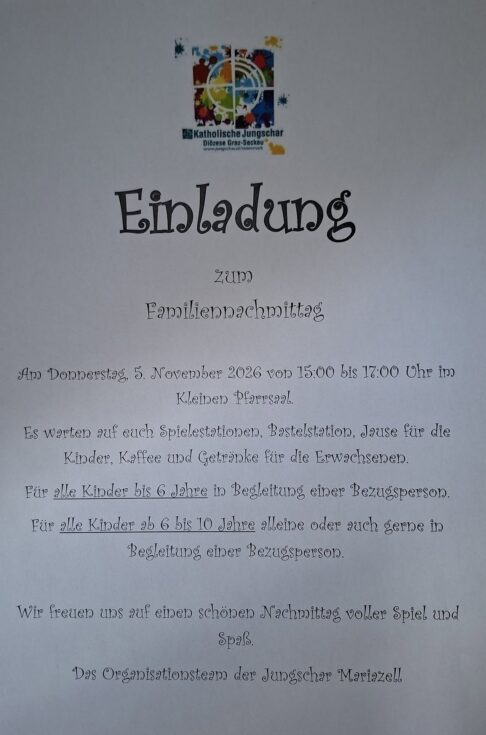 Plakat Spielenachmittag im Kleinen Pfarrsaal