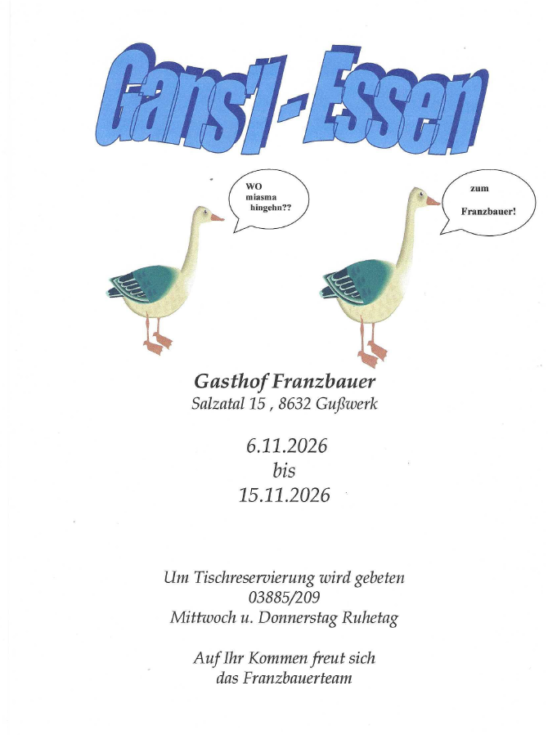 Gans'l - Essen beim Franzbauer - Familie Eisler